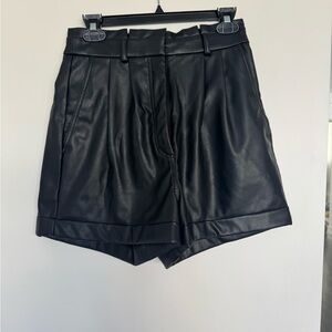 Express Black High Waist Leather Shorts